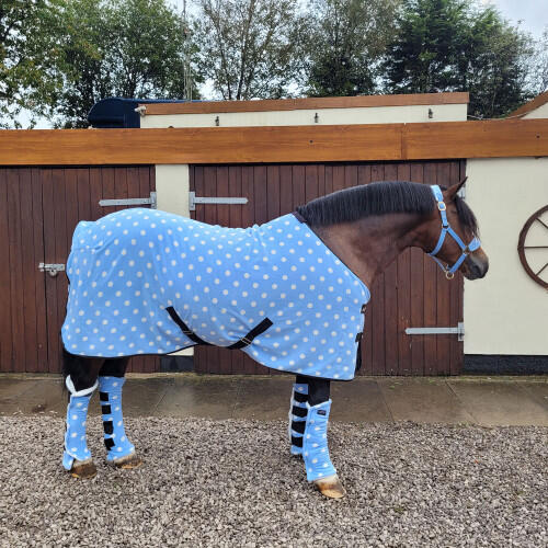 Dotty fleecedækken til shetty, pony & hest - Beautiful Blue