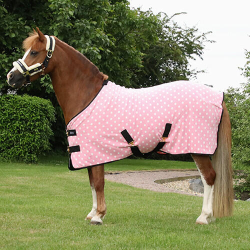Dotty fleecedækken til shetty, pony & hest - Pretty Pink